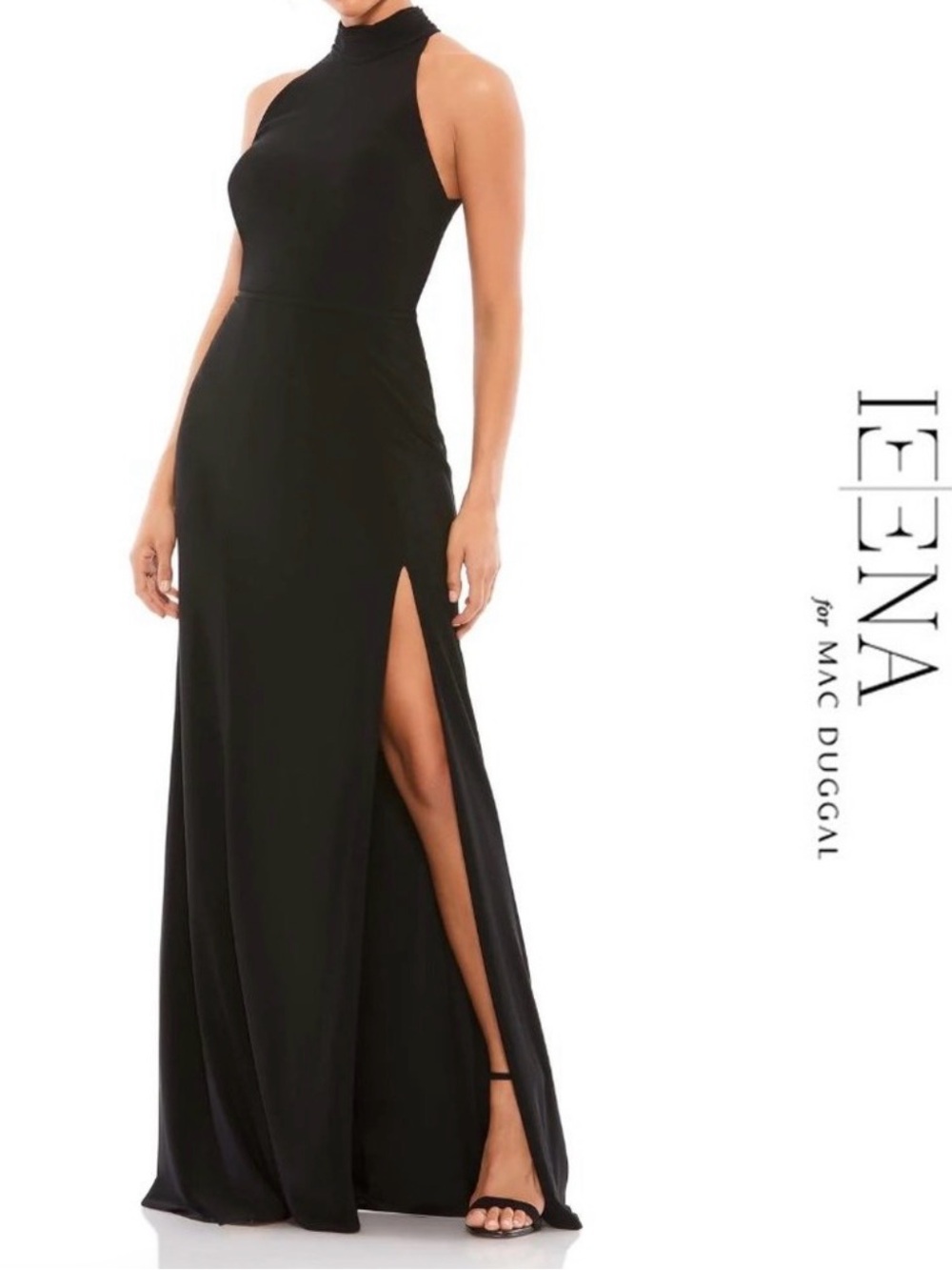Ieena By Mac Duggal 26127 High Neck Jersey Gown in Black Size 4
